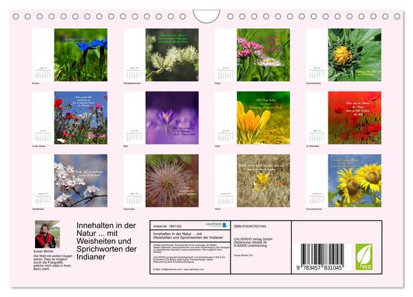 Produktbild: Innehalten in der Natur ... mit Weisheiten und Sprichworten der Indianer (Wandkalender 2026 DIN A4 quer), CALVENDO Monatskalender