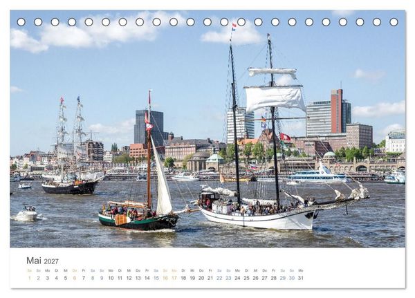 Produktbild: Die Elbmetropole Hamburg (Tischkalender 2027 DIN A5 quer), CALVENDO Monatskalender
