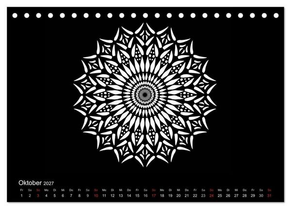 Produktbild: Entspannung und Ruhe durch Mandalas (Tischkalender 2027 DIN A5 quer), CALVENDO Monatskalender