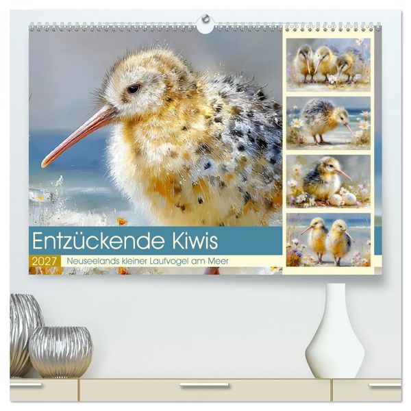 Produktbild: Entz&uuml;ckende Kiwis. Neuseelands kleiner Laufvogel am Meer (hochwertiger Premium Wandkalender 2027 DIN A2 quer), Kunstdruck in Hochglanz