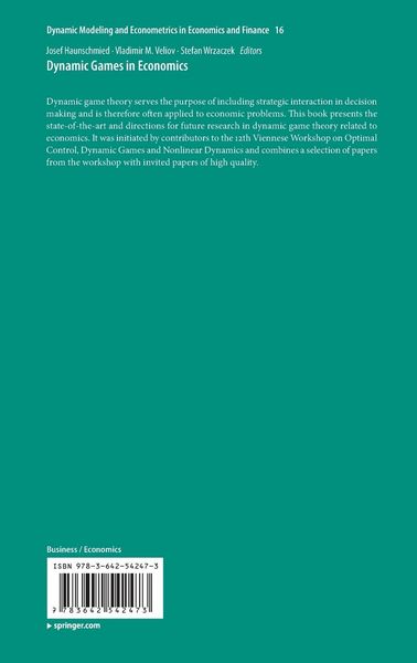Produktbild: Dynamic Games in Economics