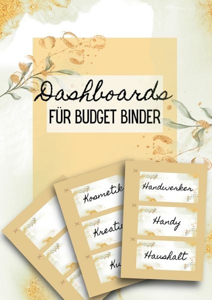 Produktbild: Dashboards f&uuml;r Budget Binder A6- Farbige Vorlagen zum Ausschneiden.
