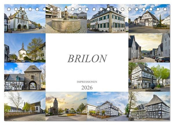 Brilon Impressionen (Tischkalender 2026 DIN A5 quer), CALVENDO Monatskalender