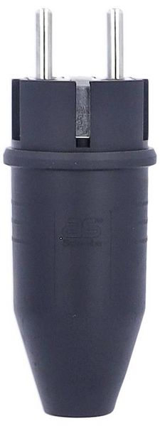 Produktbild: AS Schwabe 61412 Schutzkontaktstecker Vollgummi 230V Schwarz IP44