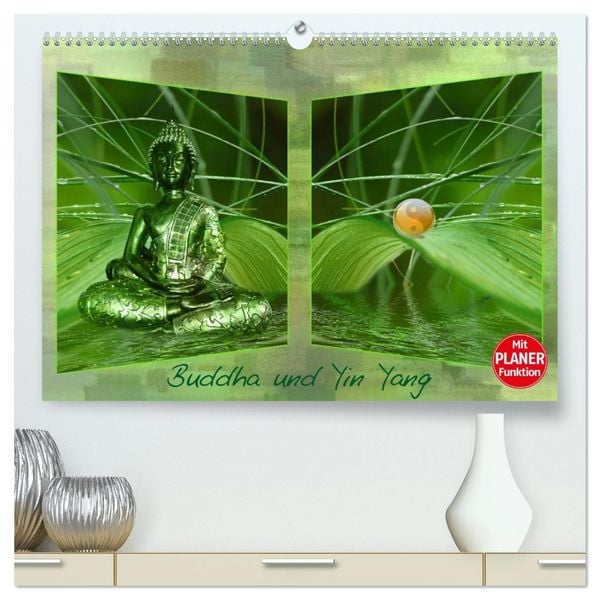 Produktbild: Buddha und Yin Yang (hochwertiger Premium Wandkalender 2026 DIN A2 quer), Kunstdruck in Hochglanz
