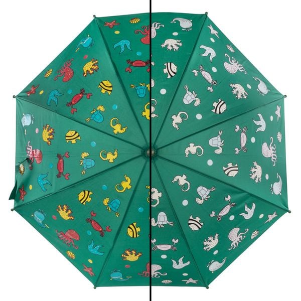 Produktbild: Idena Regenschirm Magic Meerestiere gr&uuml;n &Oslash;83x66cm