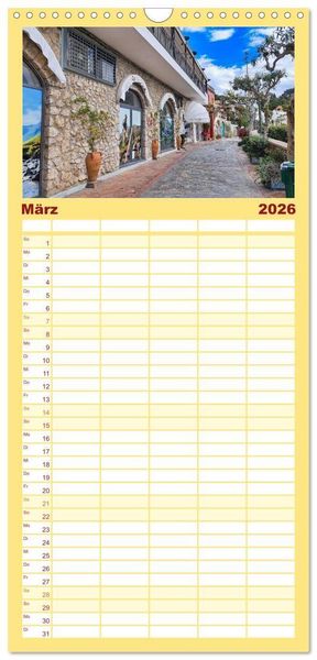 Produktbild: Familienplaner 2026 - Faszinierendes Capri mit 5 Spalten (Wandkalender, 21 x 45 cm) CALVENDO