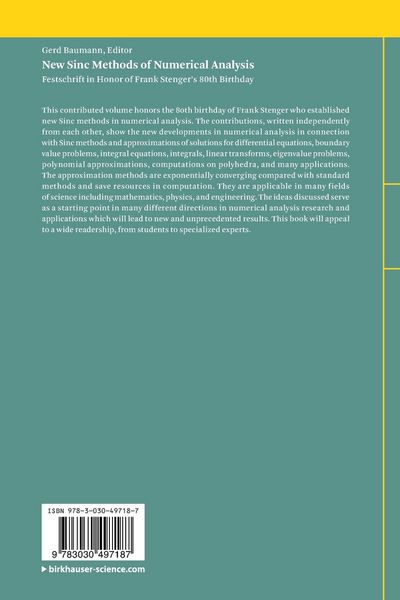 Produktbild: New Sinc Methods of Numerical Analysis