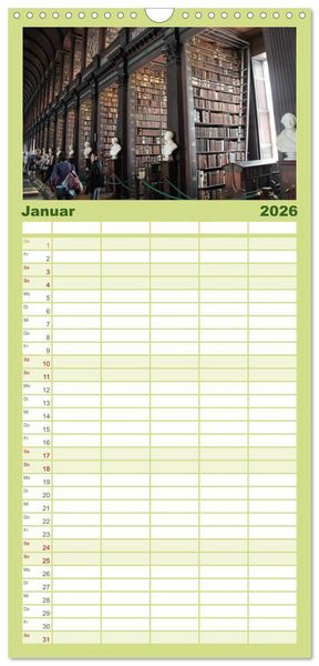 Produktbild: Familienplaner 2026 - Irland mit 5 Spalten (Wandkalender, 21 x 45 cm) CALVENDO