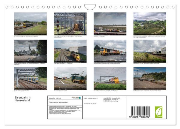 Produktbild: Eisenbahn in Neuseeland (Wandkalender 2026 DIN A4 quer), CALVENDO Monatskalender