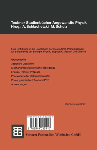Produktbild: Einf&uuml;hrung in die molekulare Photobiophysik