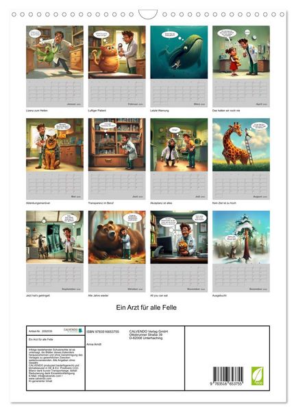 Produktbild: Ein Arzt f&uuml;r alle Felle (Wandkalender 2026 DIN A3 hoch), CALVENDO Monatskalender