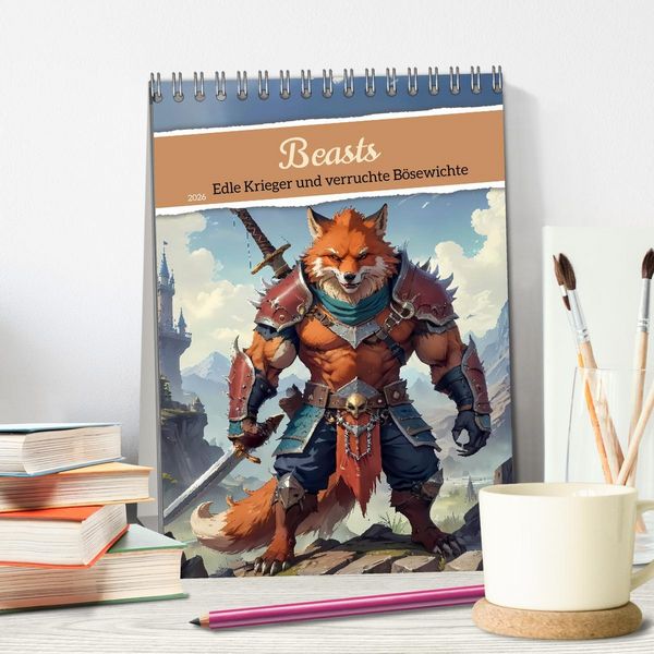 Produktbild: Beasts - Edle Krieger und verruchte B&ouml;sewichte (Tischkalender 2026 DIN A5 hoch), CALVENDO Monatskalender