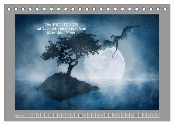 Produktbild: Wo die wilden Drachen wohnen (Tischkalender 2026 DIN A5 quer), CALVENDO Monatskalender