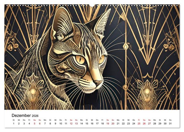Produktbild: Kunst Katzen (Wandkalender 2026 DIN A2 quer), CALVENDO Monatskalender