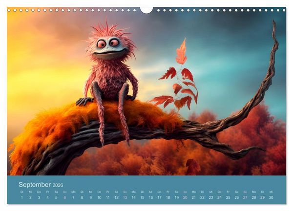 Produktbild: Monsterm&auml;&szlig;ig durchs Jahr (Wandkalender 2026 DIN A3 quer), CALVENDO Monatskalender