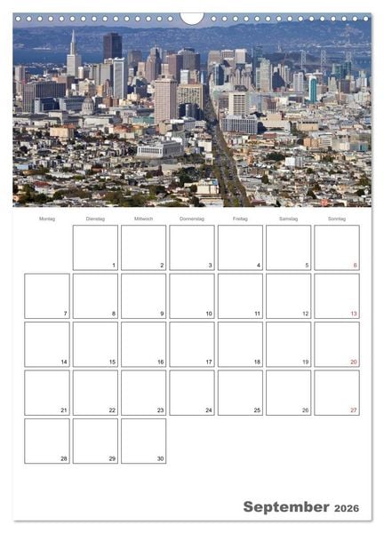 Produktbild: SAN FRANCISCO Terminplaner (Wandkalender 2026 DIN A3 hoch), CALVENDO Monatskalender