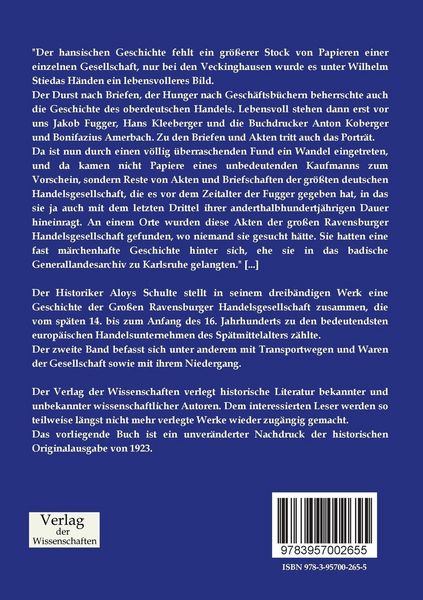Produktbild: Geschichte der Gro&szlig;en Ravensburger Handelsgesellschaft 1380 - 1530