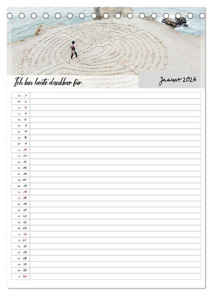 Produktbild: Ich bin dankbar - ein Jahr voller Yoga und Achtsamkeit - Yoga Kalender (Tischkalender 2026 DIN A5 hoch), CALVENDO Monatskalender