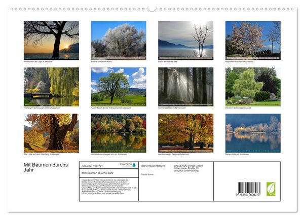 Produktbild: Mit B&auml;umen durchs Jahr (hochwertiger Premium Wandkalender 2026 DIN A2 quer), Kunstdruck in Hochglanz