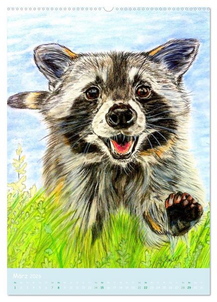 Produktbild: PortraiTierART Zauberhafte Tierzeichnungen (Wandkalender 2026 DIN A2 hoch), CALVENDO Monatskalender