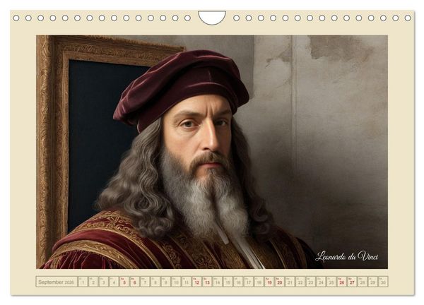 Produktbild: Portraits mit den Augen einer KI (Wandkalender 2026 DIN A4 quer), CALVENDO Monatskalender