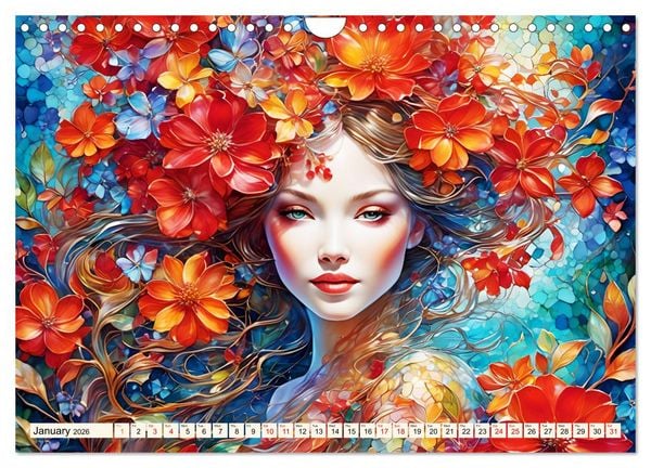 Produktbild: Ladies in a sea of flowers (Wall Calendar 2026 DIN A4 landscape), CALVENDO 12 Month Wall Calendar