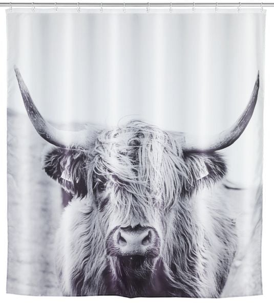 Produktbild: Duschvorhang Mod. Yak, Textil (Polyester), 180 x 200 cm, waschbar