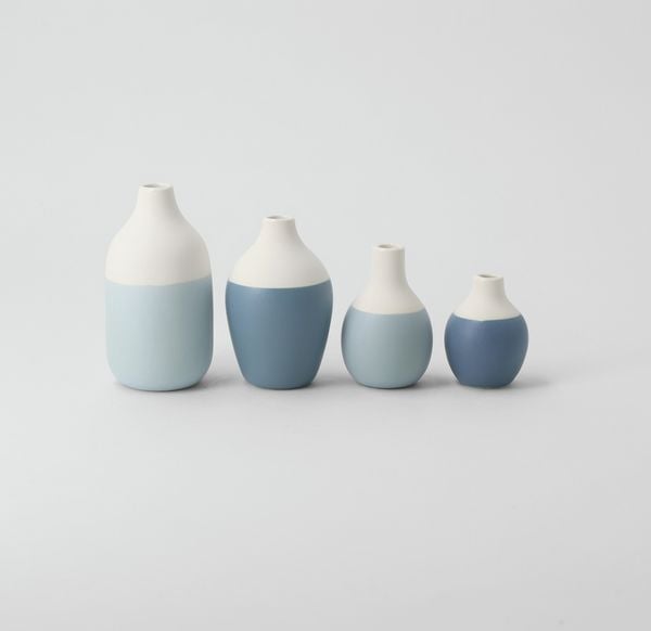 Produktbild: Mini Flaschenvase 4er Set, blaut&ouml;ne