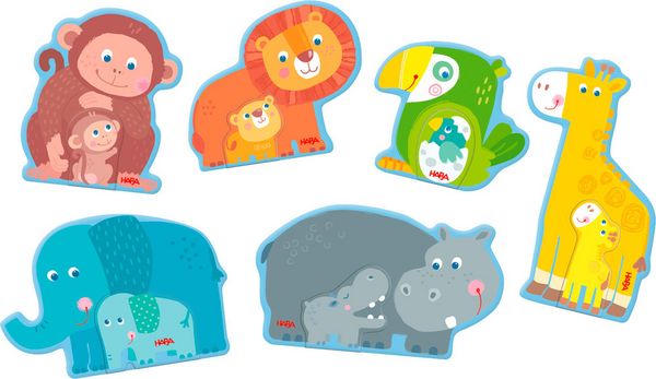 6 erste Puzzles Tierfamilie