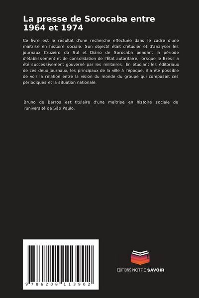 Produktbild: La presse de Sorocaba entre 1964 et 1974