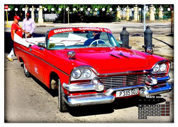 Produktbild: Dodge Coronet - Ein Traumcabrio in Kuba (Tischkalender 2026 DIN A5 quer), CALVENDO Monatskalender