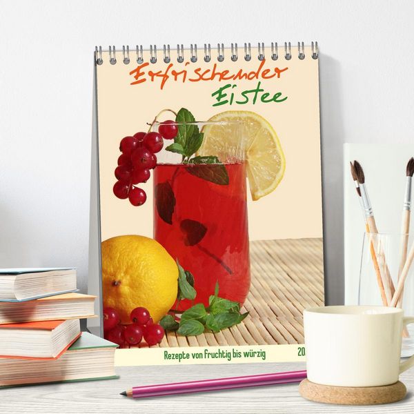 Produktbild: Erfrischender Eistee - Rezeptideen (Tischkalender 2026 DIN A5 hoch), CALVENDO Monatskalender