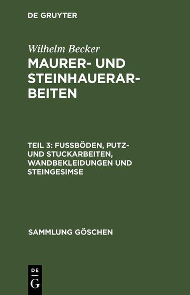 Produktbild: Fu&szlig;b&ouml;den, Putz- und Stuckarbeiten, Wandbekleidungen und Steingesimse