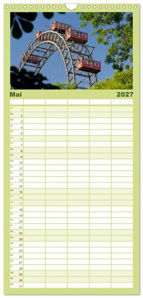 Produktbild: Familienplaner 2027 - Traumhaftes Wien mit 5 Spalten (Wandkalender, 21 x 45 cm) CALVENDO
