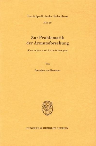Produktbild: Zur Problematik der Armutsforschung.