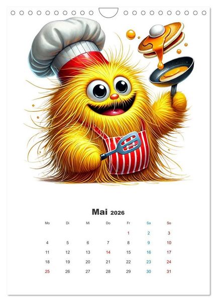 Produktbild: Kuschelmonsterzeit (Wandkalender 2026 DIN A4 hoch), CALVENDO Monatskalender