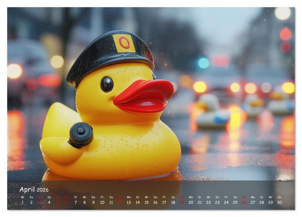 Produktbild: Badeenten Kalender - Quietscheenten in der Berufswelt (Tischkalender 2026 DIN A5 quer), CALVENDO Monatskalender