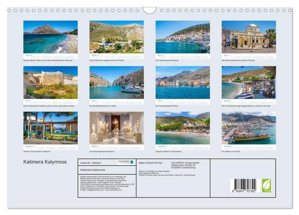 Produktbild: Kalimera Kalymnos (Wandkalender 2026 DIN A3 quer), CALVENDO Monatskalender