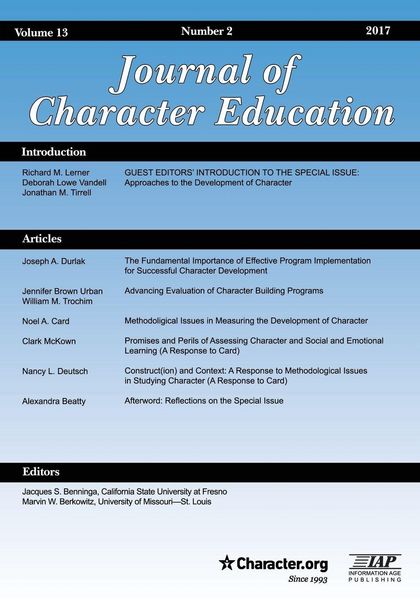 Produktbild: Journal of Character Education Vol 13 Issue 2