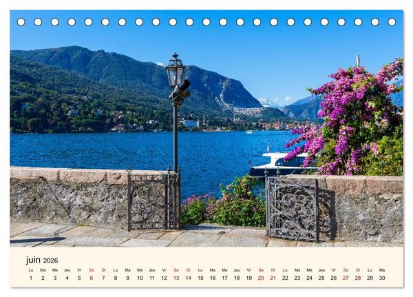 Produktbild: Coup d'&oelig;il sur le Lac Majeur (Calendrier de bureau 2026 DIN A5 vertical), CALVENDO calendrier mensuel