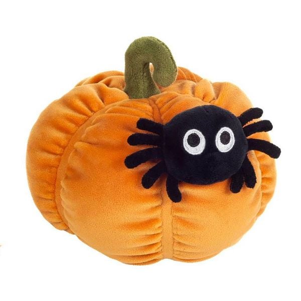 Produktbild: Teddy Hermann 94643 - K&uuml;rbis mit Spinne, Pl&uuml;sch, 14 cm