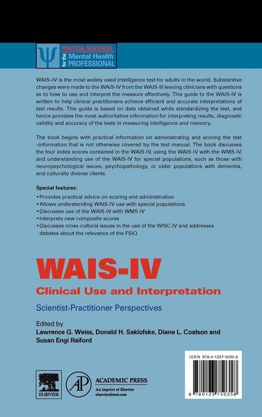 Produktbild: WAIS-IV Clinical Use and Interpretation