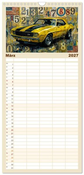 Produktbild: Familienplaner 2027 - Steroide auf vier R&auml;dern mit 5 Spalten (Wandkalender, 21 x 45 cm) CALVENDO