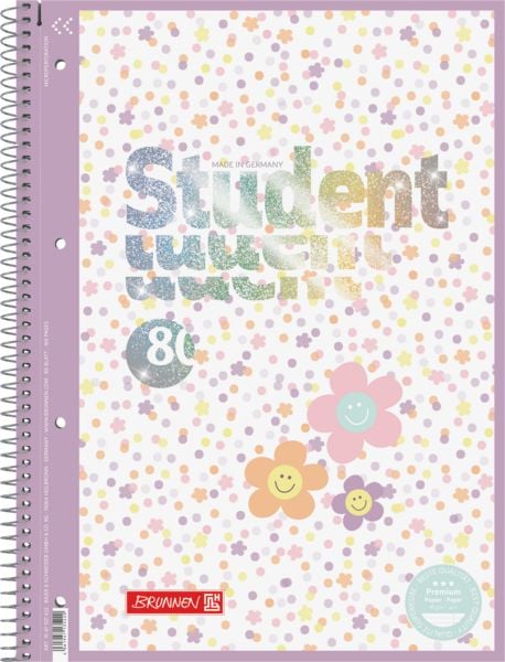 Produktbild: Brunnen Collegeblock A4 Lin.27 90g Happy Hippie
