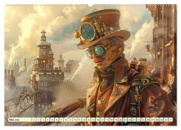 Produktbild: Steampunk - Bl&uuml;tezeit der Mechanik (hochwertiger Premium Wandkalender 2026 DIN A2 quer), Kunstdruck in Hochglanz