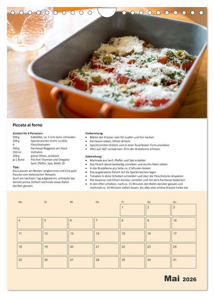 Produktbild: Der tolle Rezeptkalender (Wandkalender 2026 DIN A4 hoch), CALVENDO Monatskalender