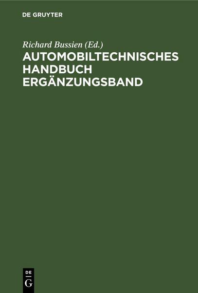 Produktbild: Automobiltechnisches Handbuch Erg&auml;nzungsband