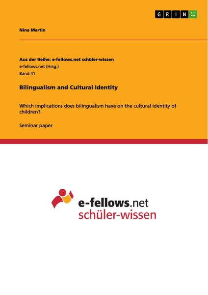Produktbild: Bilingualism and Cultural Identity