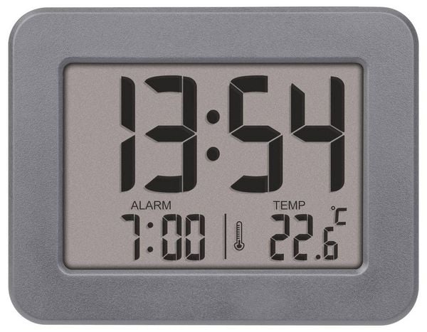 Produktbild: TFA Dostmann 60.2044.10 Quarz Wecker Grau Alarmzeiten 1